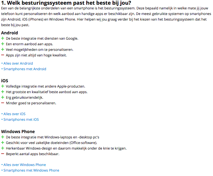 Coolblue advies over mobiele telefoons