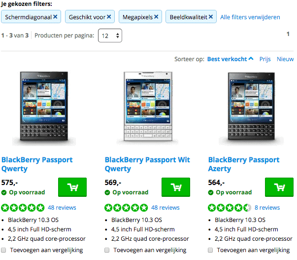 Coolblue gemaakte keuze bij Keuzemenu