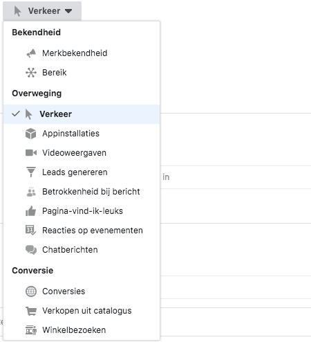 Facebook advertentie doelstellingen voor bedrijven