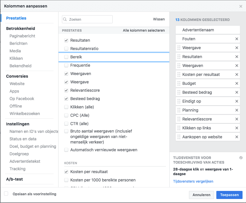 Facebook adverteren voor bedrijven het analyseren en dashboard