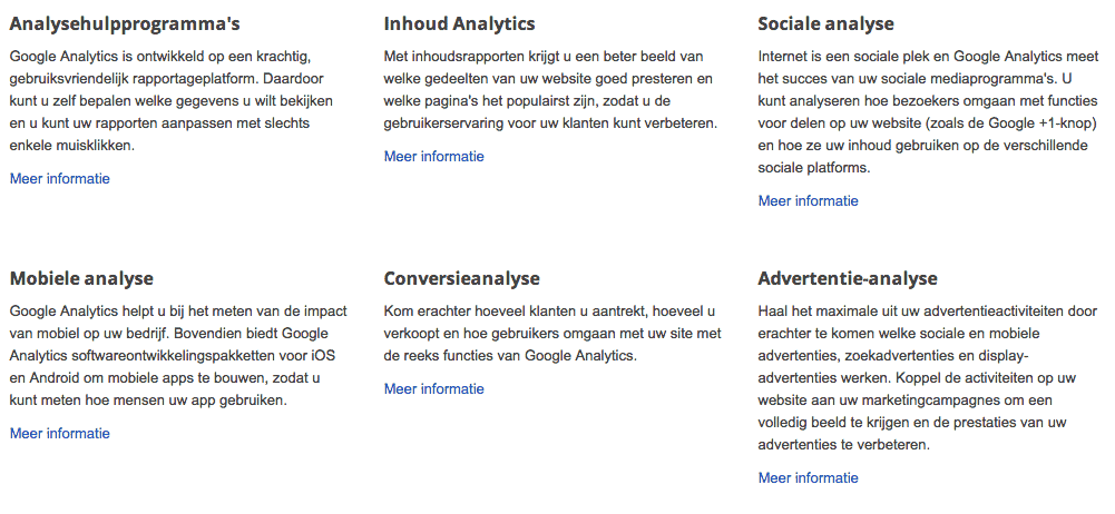 Google analytics functies