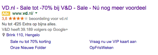 Betaalde zoekresultaten Google Adwords