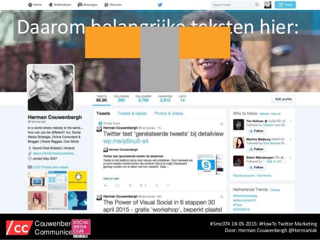 beste afmetingen Twitter omslagfoto